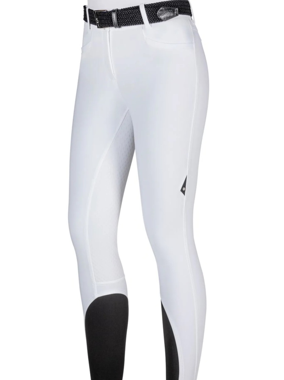 Women's White Riding Breeches with Black Knee Patches never used